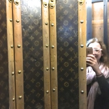 The elevator in our Parisian hotel was a Louis Vuitton suitcase!